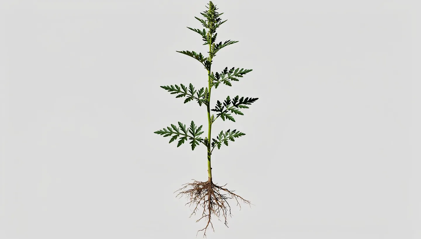 Ambrozija Stabljika, listovi i korijenje