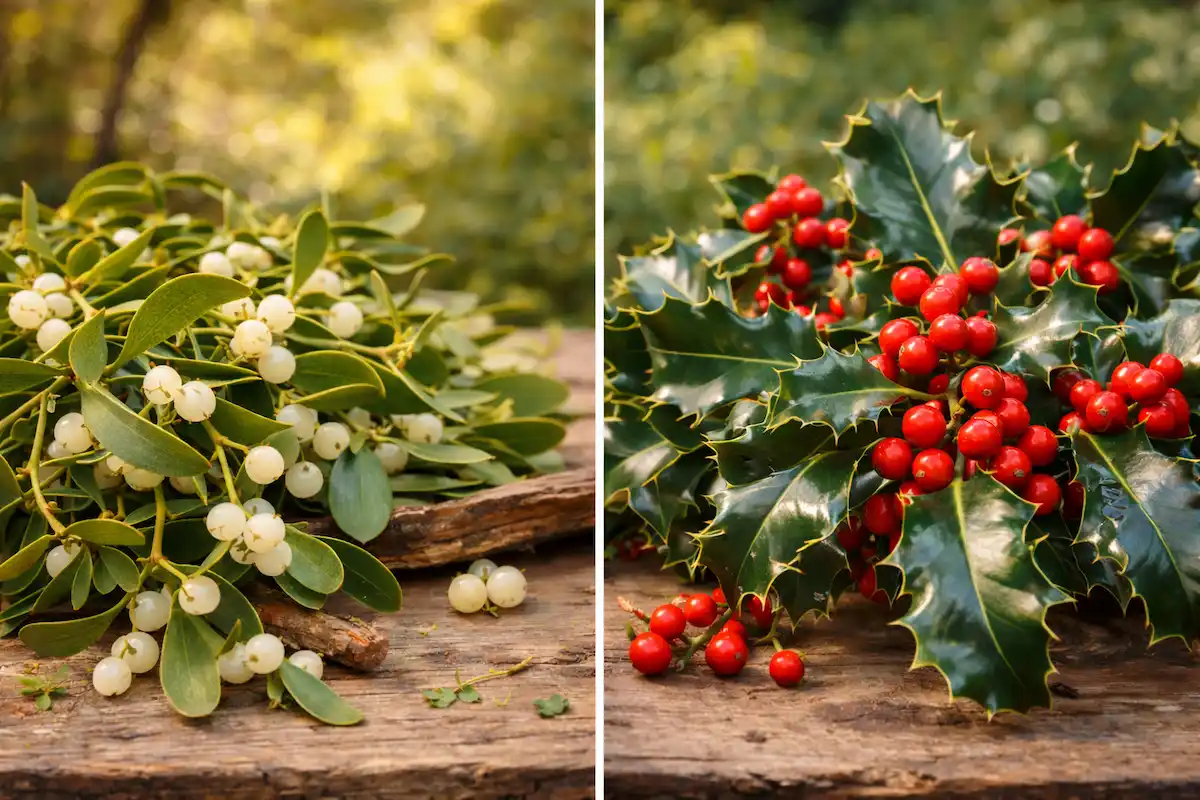 Crvena imela i božikovina